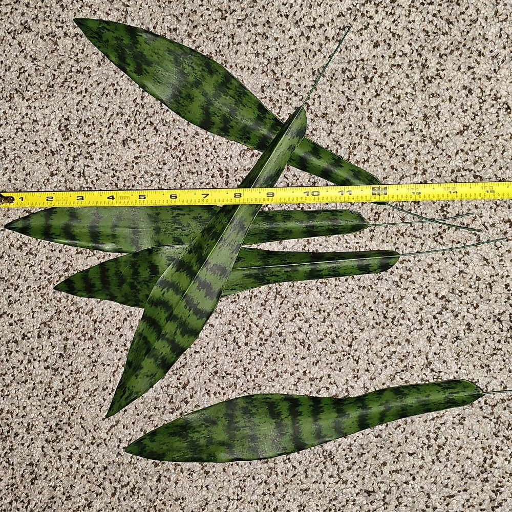 Set Of Faux Green Snake Plant Leaves - Picture 2 of 2